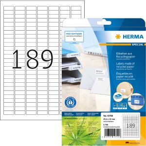 Етикетки HERMA 10700 перероблений папір А4 25,4x10мм...
