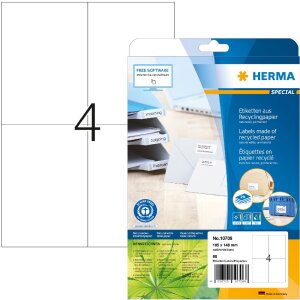 HERMA 10706 Этикетки из переработанной бумаги A4 105x148...