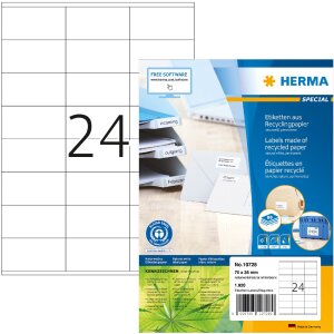 HERMA 10728 Етикетки з переробленого паперу A4 70x36 мм...