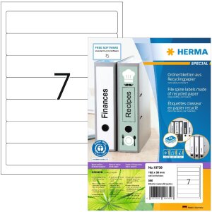 HERMA 10739 Этикетки для папок A4 192x38 мм белые...