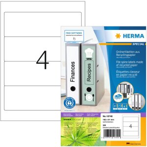HERMA 10740 Этикетки для папок A4 192x61 мм белая...