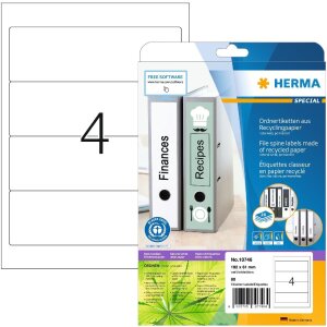 HERMA 10746 Этикетки для папок A4 192x61 мм белая...