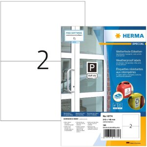 HERMA 10774 Этикетки A4 210x148 мм белые сильно клеящиеся...