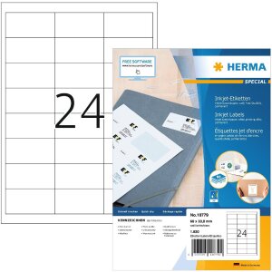 HERMA 10779 Этикетки для струйной печати A4 66x33,8 мм...