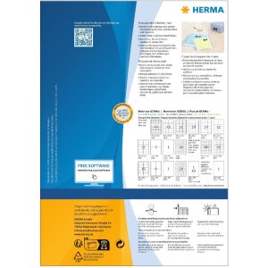 HERMA 10783 Этикетки из прозрачной пленки A4 210x297 мм матовые погодоустойчивые