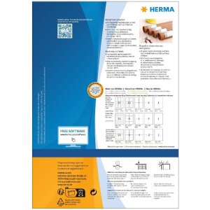 HERMA 10792 Атмосферостойкие этикетки A4 66x33,8 мм белые...