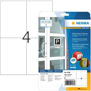 HERMA 10796 Етикетки A4 105 x 148 мм білі атмосферостійкі...