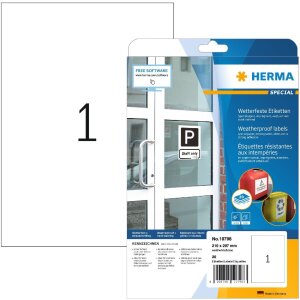 HERMA 10798 Атмосферостойкие этикетки A4 210x297 мм белые...