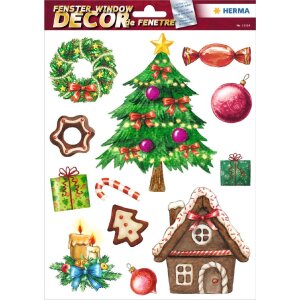 HERMA 15548 Набор наклеек для окон Рождественские детские мотивы 25 шт.