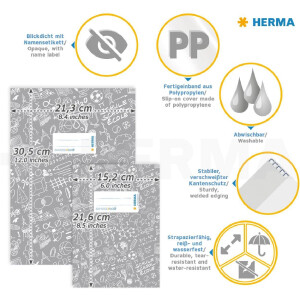 HERMA 20215 Асортимент 5 чохлів для зошитів A5 SCHOOLYDOO поліпропілен