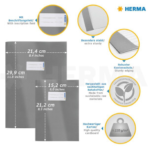 HERMA 20227 Набір з 5 картонних обкладинок для буклетів А4 в асортименті