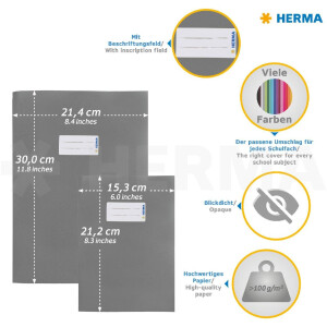 HERMA 20229 Набір з 5 обкладинок для буклетів А4 з переробленого паперу в асортименті