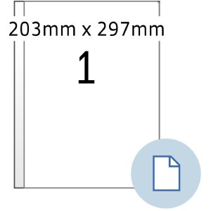 HERMA 58101 Етикетки листові А4 ПЕ плівка біла 203x297мм...