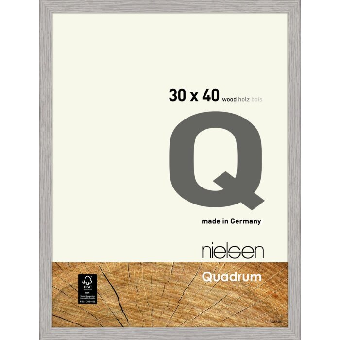 Деревяна знімна рамка Nielsen Quadrum 30x40 см цементно-сіра