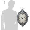 Настінний годинник Clayre & Eef 5KL0236 сріблясто-бежевий 56x6x76 см - 1xAA
