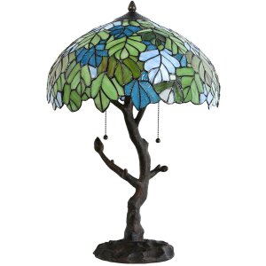 Настольная лампа LumiLamp 5LL-6312 Tiffany зеленая Ø 40x60 см E27-max 2x60W