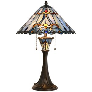 Настольная лампа LumiLamp 5LL-6313 Tiffany голубая...