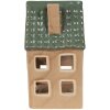Підсвічник Clayre & Eef 6CE1600 Різдвяний котедж коричневий, зелений 8x8x15 см