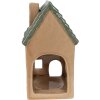 Підсвічник Clayre & Eef 6CE1600 Різдвяний котедж коричневий, зелений 8x8x15 см