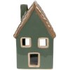Підсвічник Clayre & Eef 6CE1601 Різдвяний котедж зелений коричневий 9x8x15 см