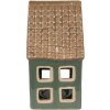 Підсвічник Clayre & Eef 6CE1601 Різдвяний котедж зелений коричневий 9x8x15 см