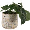 Clayre & Eef 6CE1610M Цветочный горшок бежево-желтый Ø 18x16 см керамика стиль кантри