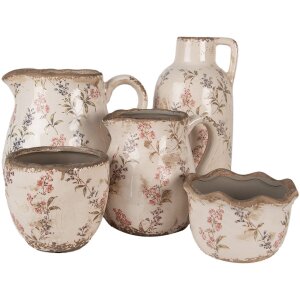 Горшок для комнатных цветов Clayre & Eef 6CE1615L бежево-розовый Ø 18x17 см