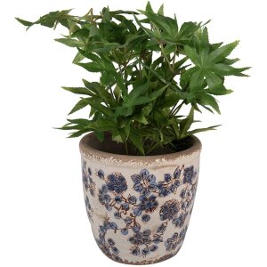 Горщик для квітів Clayre & Eef 6CE1619L Бежево-блакитний Ø 17x16 см