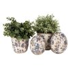 Горщик для квітів Clayre & Eef 6CE1619L Бежево-блакитний Ø 17x16 см