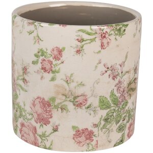 Горшок для комнатных цветов Clayre & Eef 6CE1623L бежево-розовый Ø 17x16 см