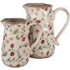Clayre & Eef 6CE1633L Декоративный кувшин бежево-красный керамический 21x15x23 см Стиль кантри