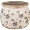 Clayre & Eef 6CE1639L Цветочный горшок бежево-голубой Ø 20x15 см керамика стиль кантри