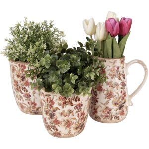 Clayre & Eef 6CE1651M Декоративный кувшин Бежево-розовый 16x12x18 см