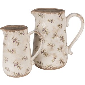 Clayre & Eef 6CE1671L Декоративный кувшин бежевый 21x15x23 см