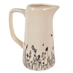 Декоративний глечик Clayre & Eef 6CEFAF0004M Бежевий, чорний 16x11x20 см
