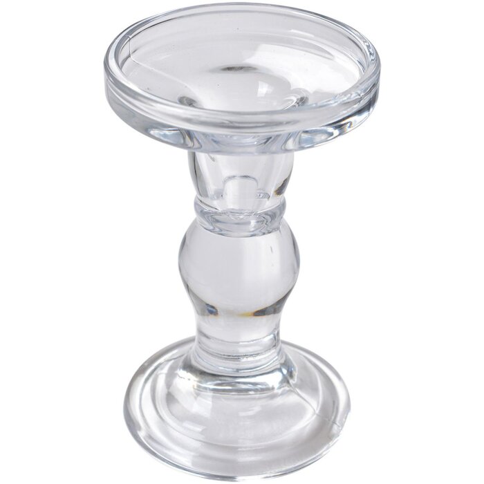 Clayre & Eef 6GL4403 Подсвечник Crown Transparent Ø 8x14 см