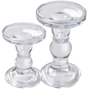 Clayre & Eef 6GL4403 Подсвечник Crown Transparent Ø 8x14 см