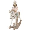 Clayre & Eef 6PR3911 Украшение Лошадка-качалка белая, розовая 22x9x29 см