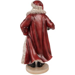 Clayre & Eef 6PR3951 Різдвяна прикраса Статуетка Дід Мороз червоний 18x14x33 см