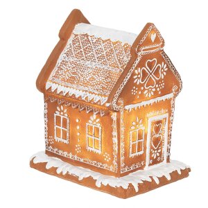Clayre & Eef 6PR3975 Декоративний будиночок зі світлодіодом коричневий 15x12x17 см - 3xAAA