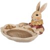 Clayre & Eef Декоративний кролик з мискою золотого кольору, бежевий 22x21x15 см