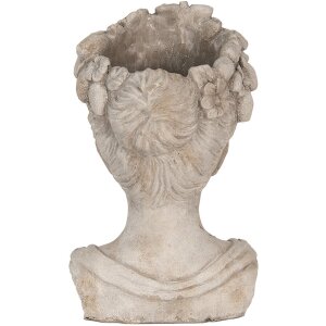 Горщик для квітів Clayre & Eef 6TE0492 Сірий 22x21x35 см Жіноча голова