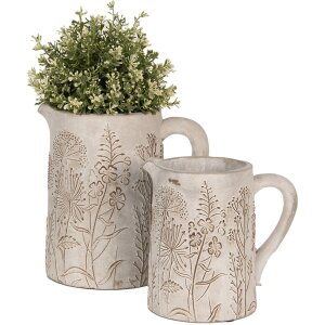 Глечик декоративний Clayre & Eef 6TE0495L Бежевий 23x16x23 см