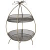 Clayre & Eef 6Y5326 Etagere 2 яруси золотого кольору Ø 34x51 см Ваза для фруктів