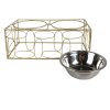 Clayre & Eef 6Y5429 Миска для корму для собак та котів золото 38x20x13 см - 2х500 мл