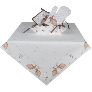 Скатертина Clayre & Eef BSLC01 Бежево-коричнева 100x100 см