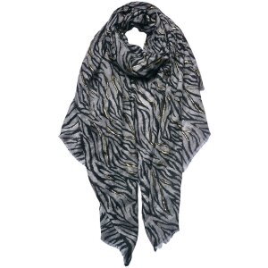 Juleeze JZSC0745G Шарф женский Узор серый, черный 90x180 см