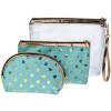 Juleeze JZSET0001GR Туалетная сумка женская зеленая (комплект из 3) 23x17 - 20x13 - 18x12 см