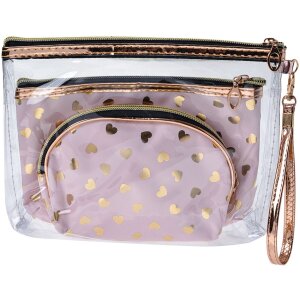 Juleeze JZSET0001P Косметичка розовая (набор из 3) 23x17...