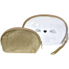 Juleeze JZSET0002GO Косметичка золотого кольору (набір з 2 штук) 24x15 - 19x12 см